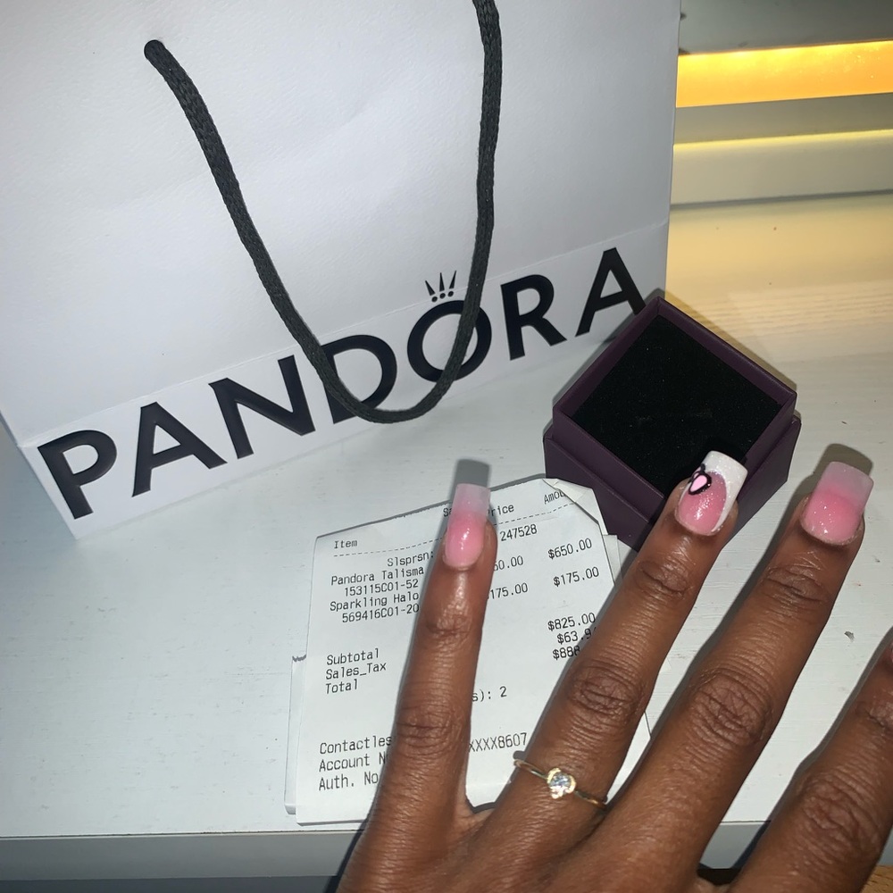 PANDORA TALIMA HEART SHAPED PROMISE RING . 25 ct diamond